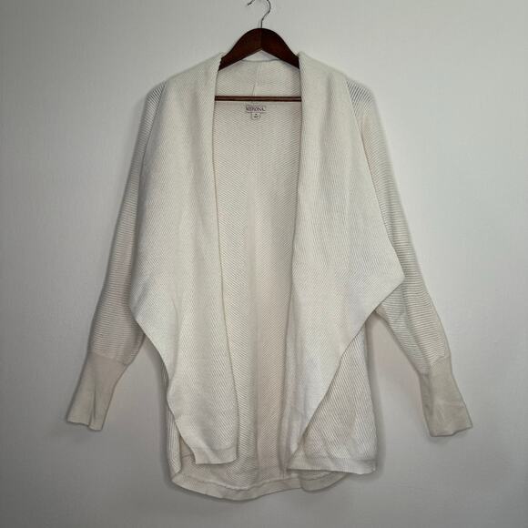 MERONA Size Medium Longer White Open Knit Cardigan - Picture 1 of 9